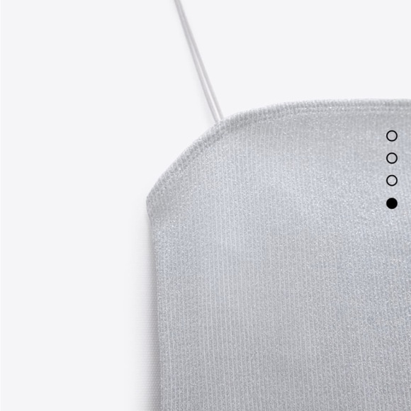 NWT Zara Silver Sparkle Spaghetti Strap Bodysuit Small - Picture 4 of 9